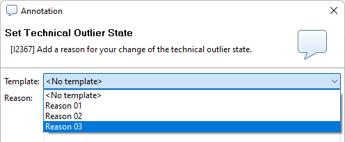 Templates for changing the technical outlier state