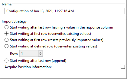 Configuration profile setup, General tab