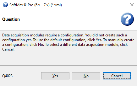 Selection of default or custom configuration profile