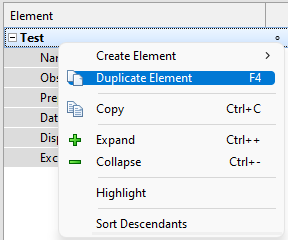 Duplicating an element